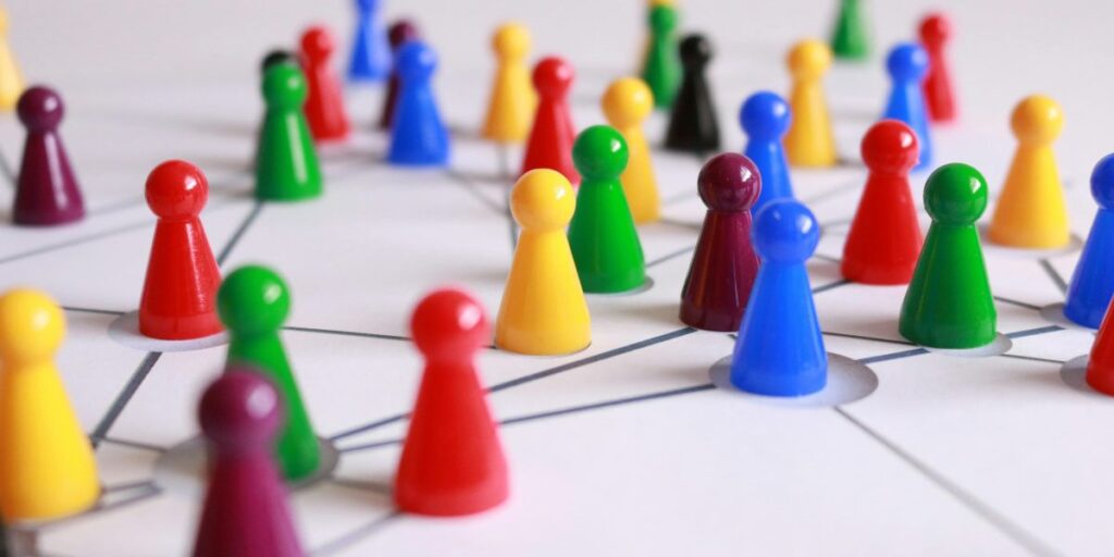 pawns linked on board game